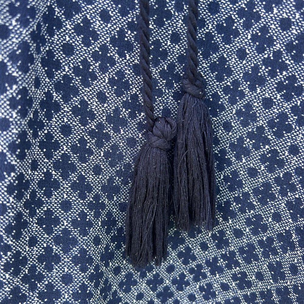 Joie Blue Geo Print Short Sleeve Peasant Blouse - Picture 4 of 7
